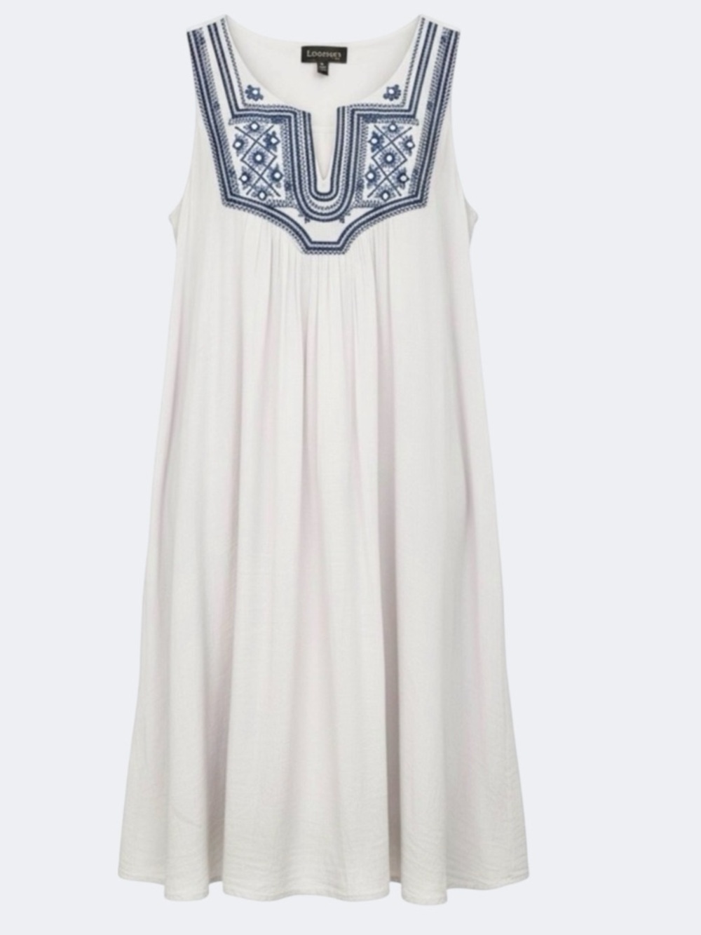 Luxology Embroidered Gauze Trapeze Bohemian Sleeveless Shift Dress Size 6 - Picture 9 of 9